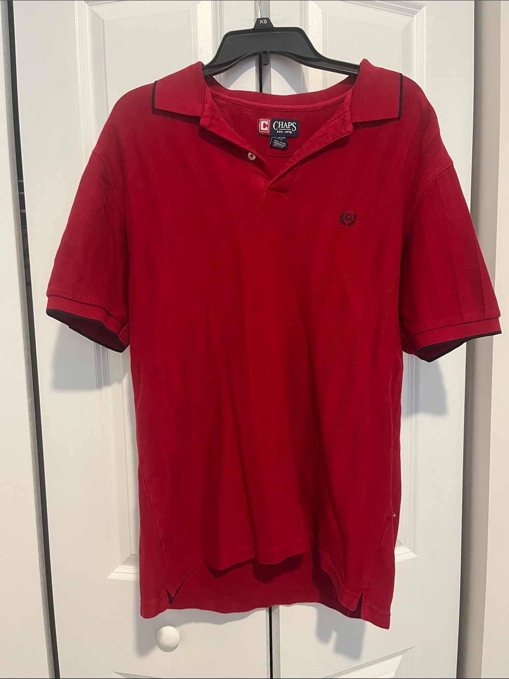 Chaps Men's Red Polo with Contrast Trim
